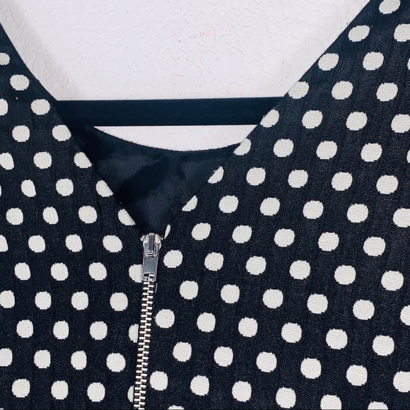 Zara polka dot a-line dress black white mini short capped sleeve - Picture 14 of 14